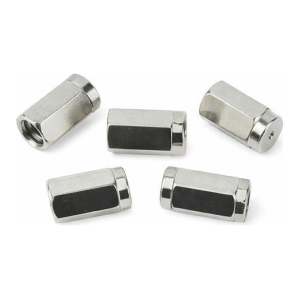 Restek MS Interface Nut, Brass (nickel plated), 1/16in x 1.2mm hole (extended), works with Thermo