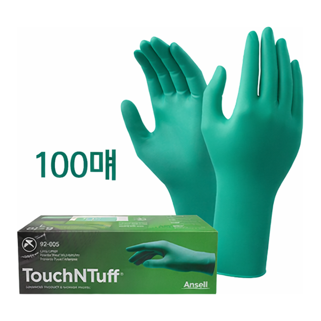 Ansell 터치앤터프 92-605(12인치) -니트릴재질,12인치,8.0g,내화학 일회용 고무장갑, S사이즈 추가