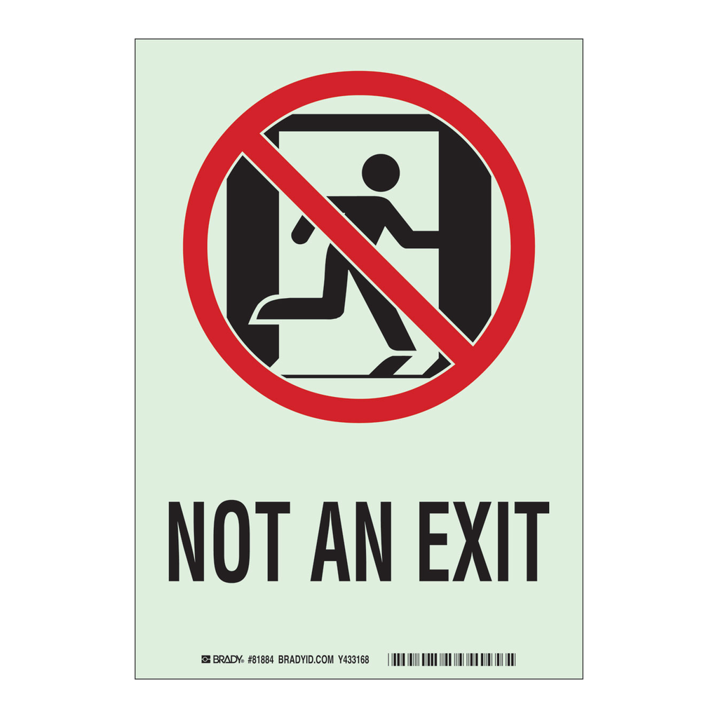 Brady BradyGlo Not An Exit Sign