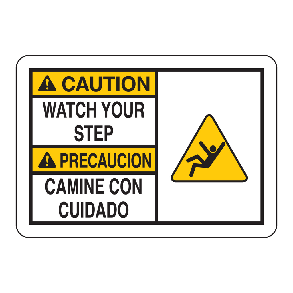 Brady Bilingual CAUTION Watch Your Step Sign