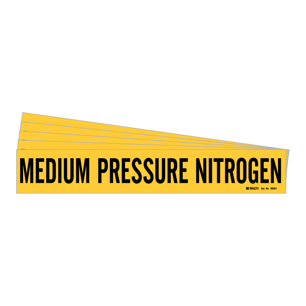 Brady Self-Adhesive Pipe Marker: MEDIUM PRESSURE NITROGEN