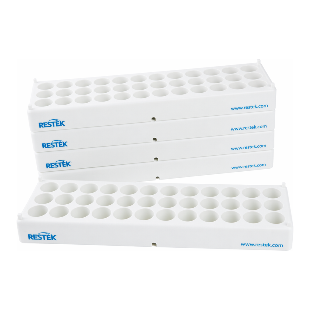 Restek Vial Storage Rack, Designed for 6, 10, or 20ml Headspace Vials, 36 Vial Capacity Polypropy