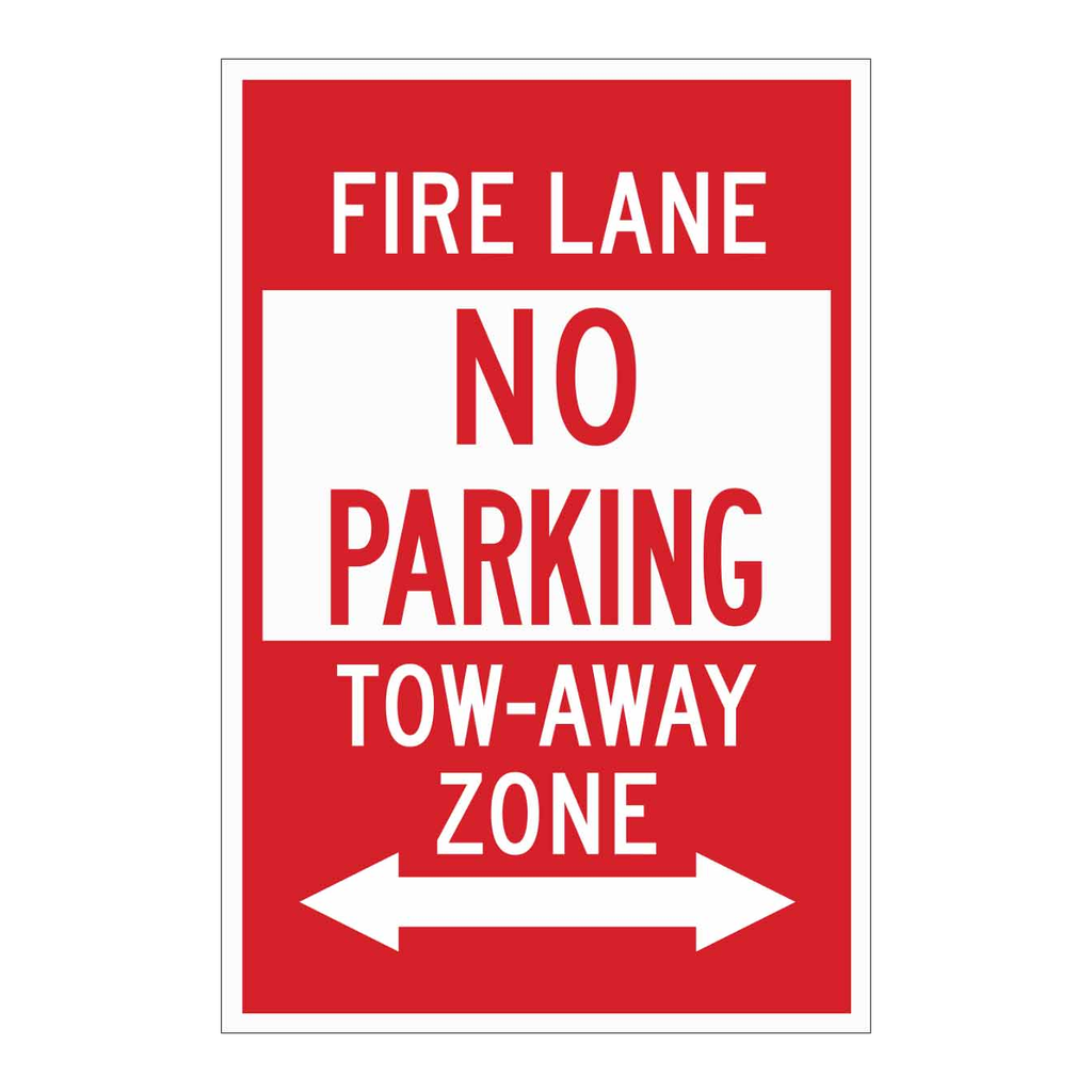 Brady Fire Lane NO PARKING Tow-Away Zone Sign
