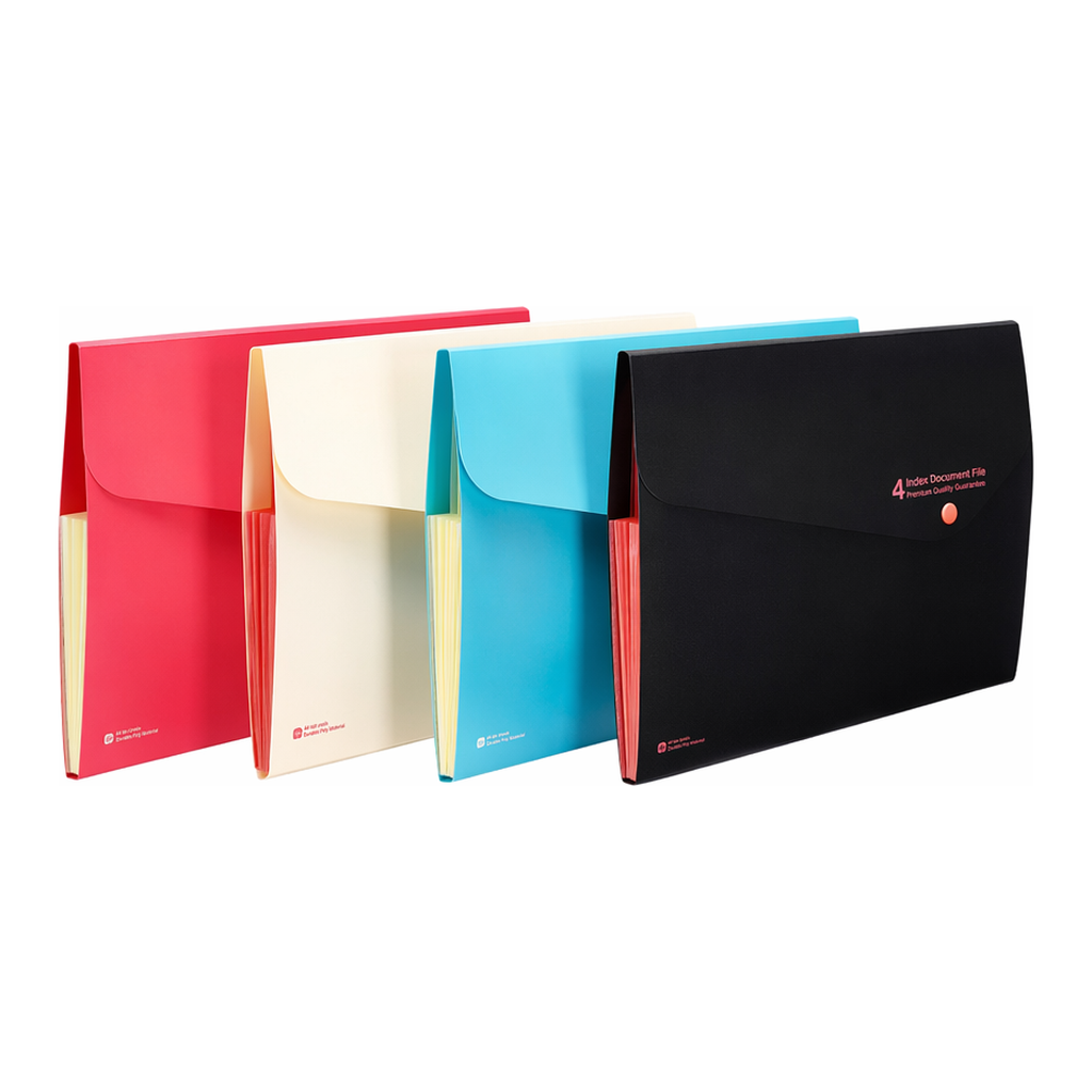 OFFICENEX 문화 컬러 도큐멘트화일 4분류 F582-7 핑크