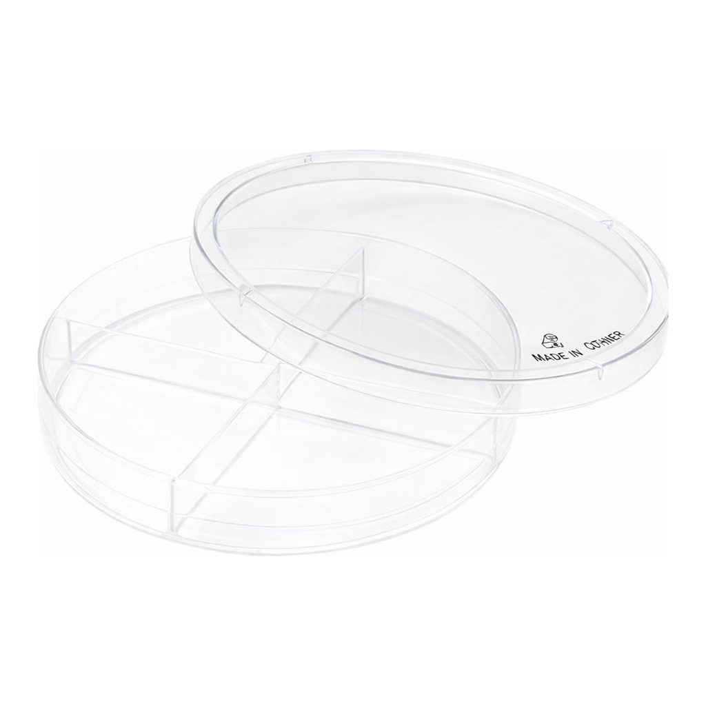 Thermo Fisher Scientific Compartmentalized Petri Dishes, Quad Dish; X-Plate; Stackable Lid, Raised Ridge