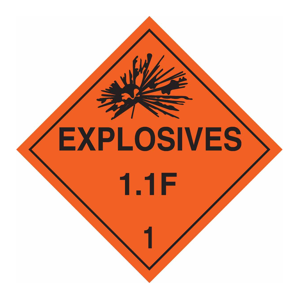Brady Explosives 11F 1 Sign