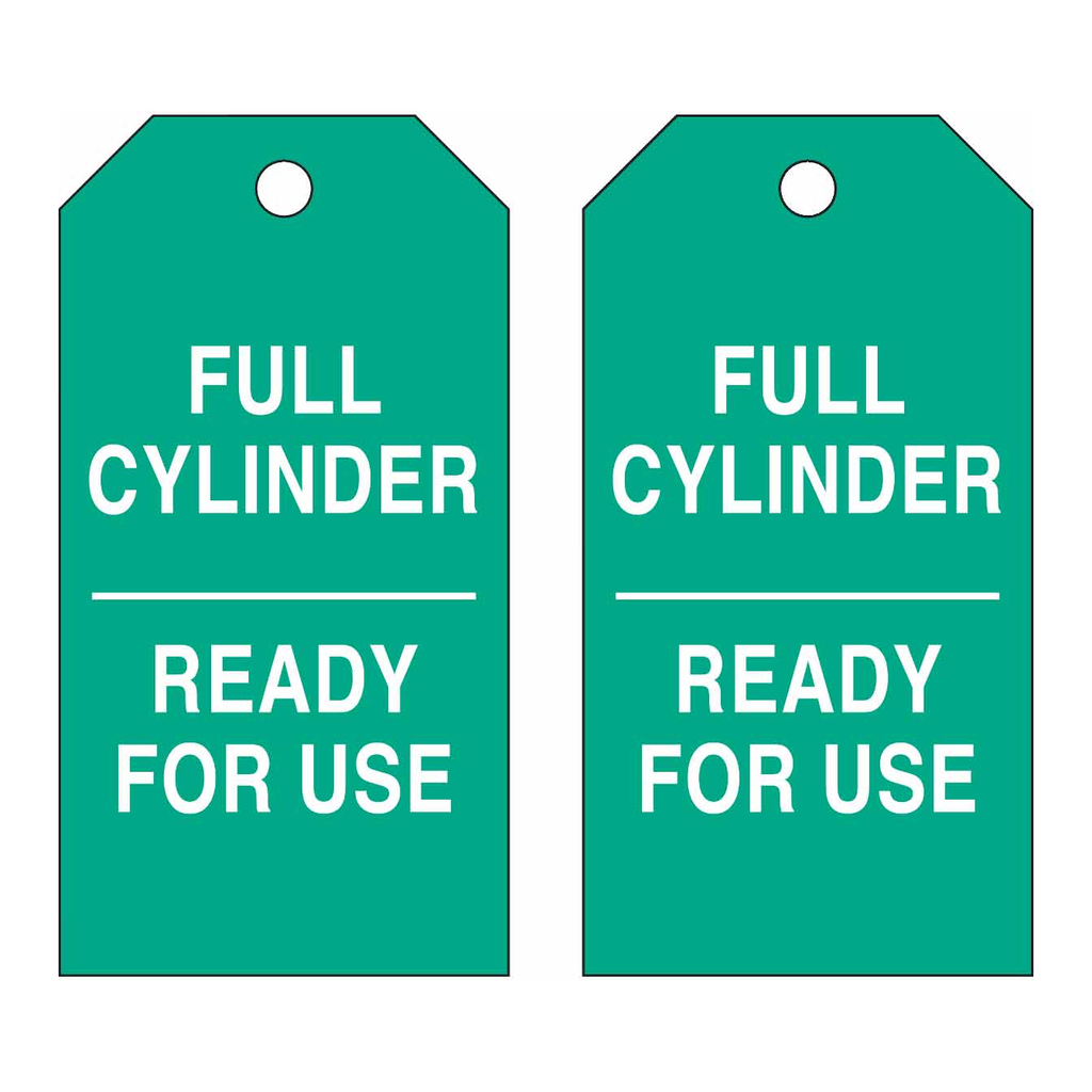 Brady Cylinder Status Tags: FULL CYLINDER READY FOR USE