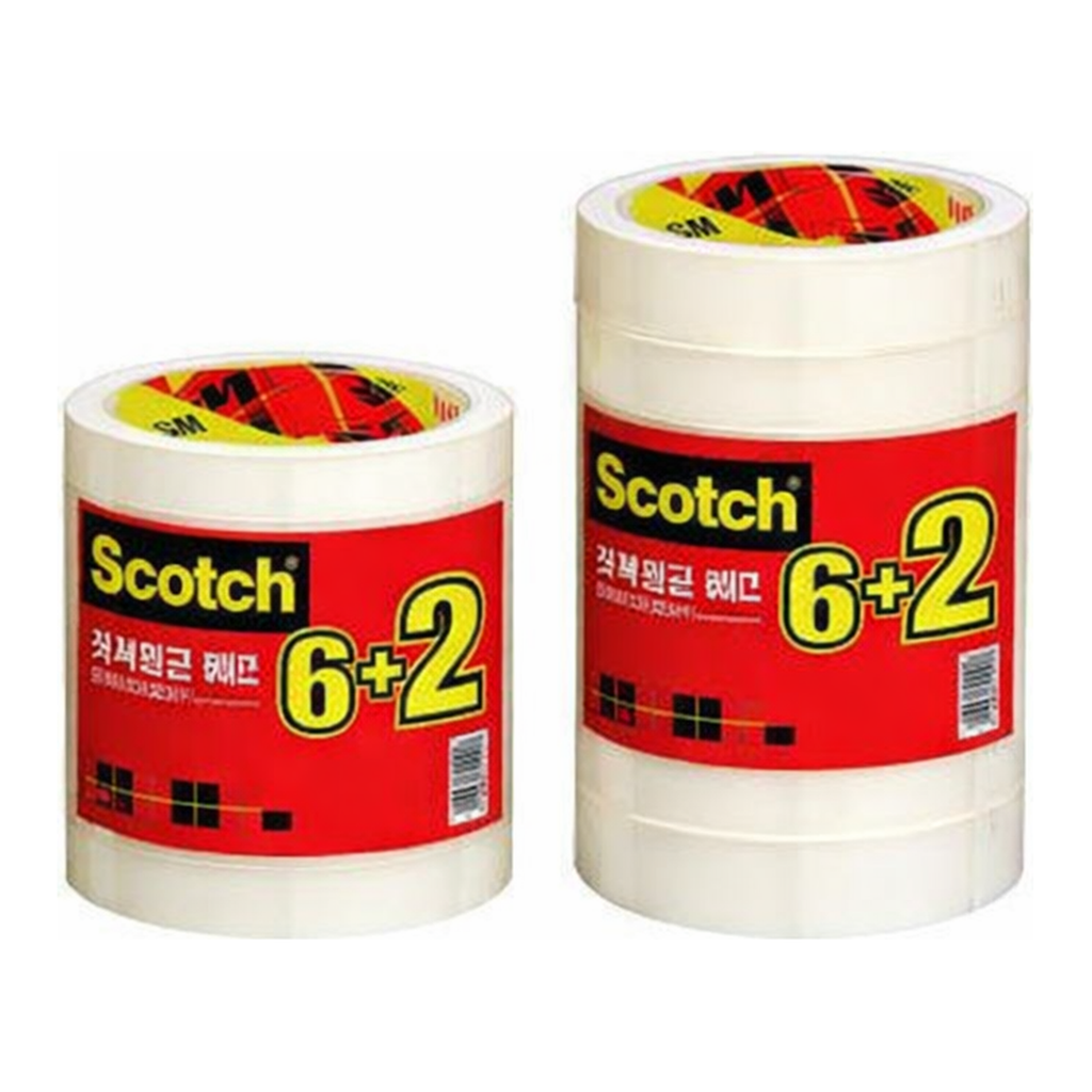 OFFICENEX 3M 스카치 다용도테이프 리필 3인치 502-8 (18mmx20m,8롤) 6+2기획
