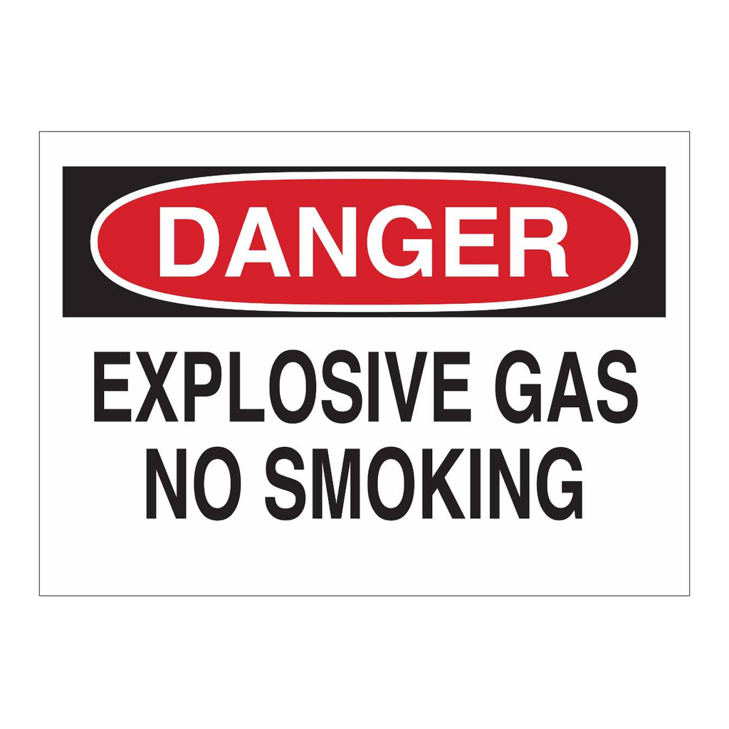 Brady DANGER Explosive Gas No Smoking Sign