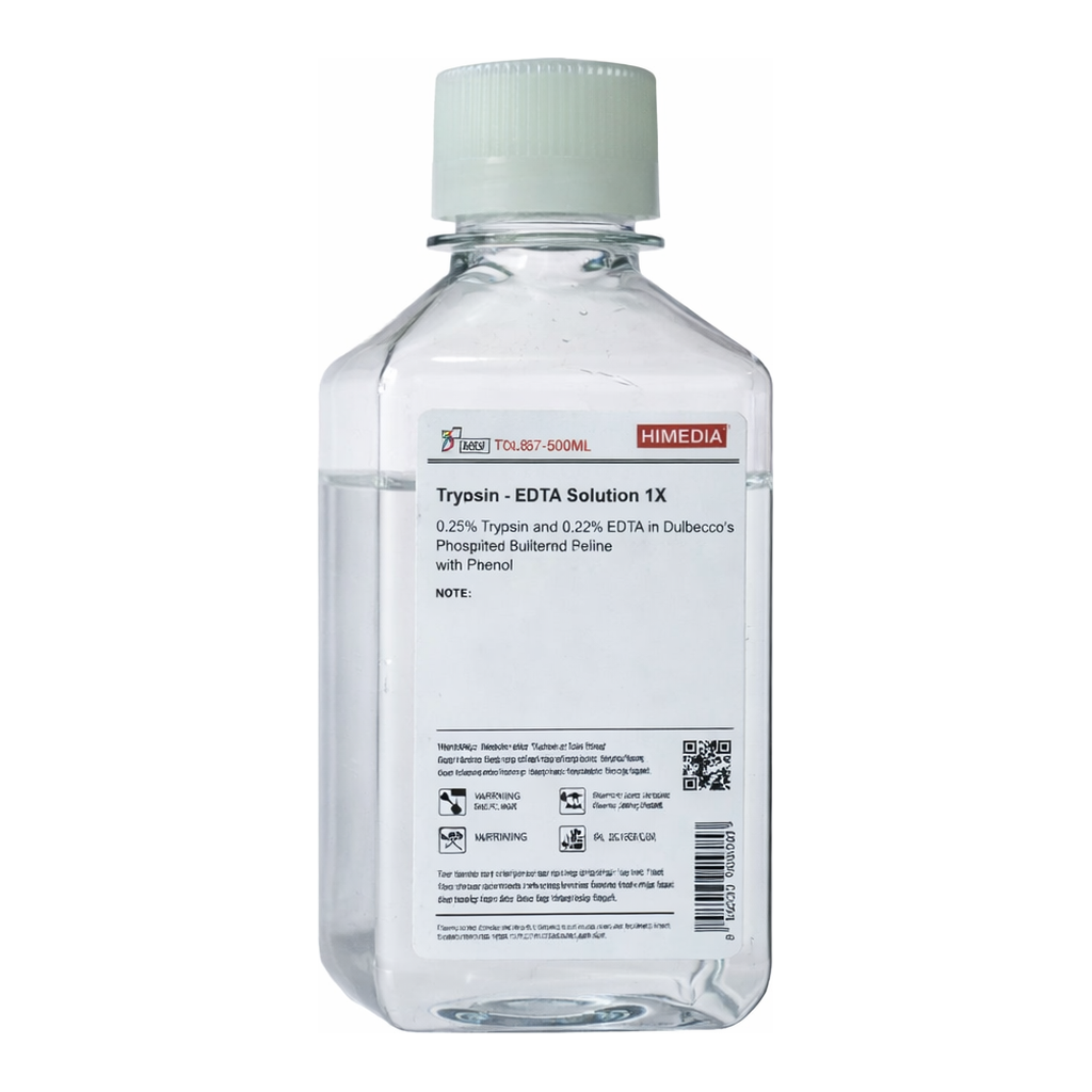 Himedia Trypsin-EDTA Solution 1X w/ 0.025% Trypsin and 0.01% EDTA in Dulbecco`s Phosphate Buffered Saline w/o Phenol red
