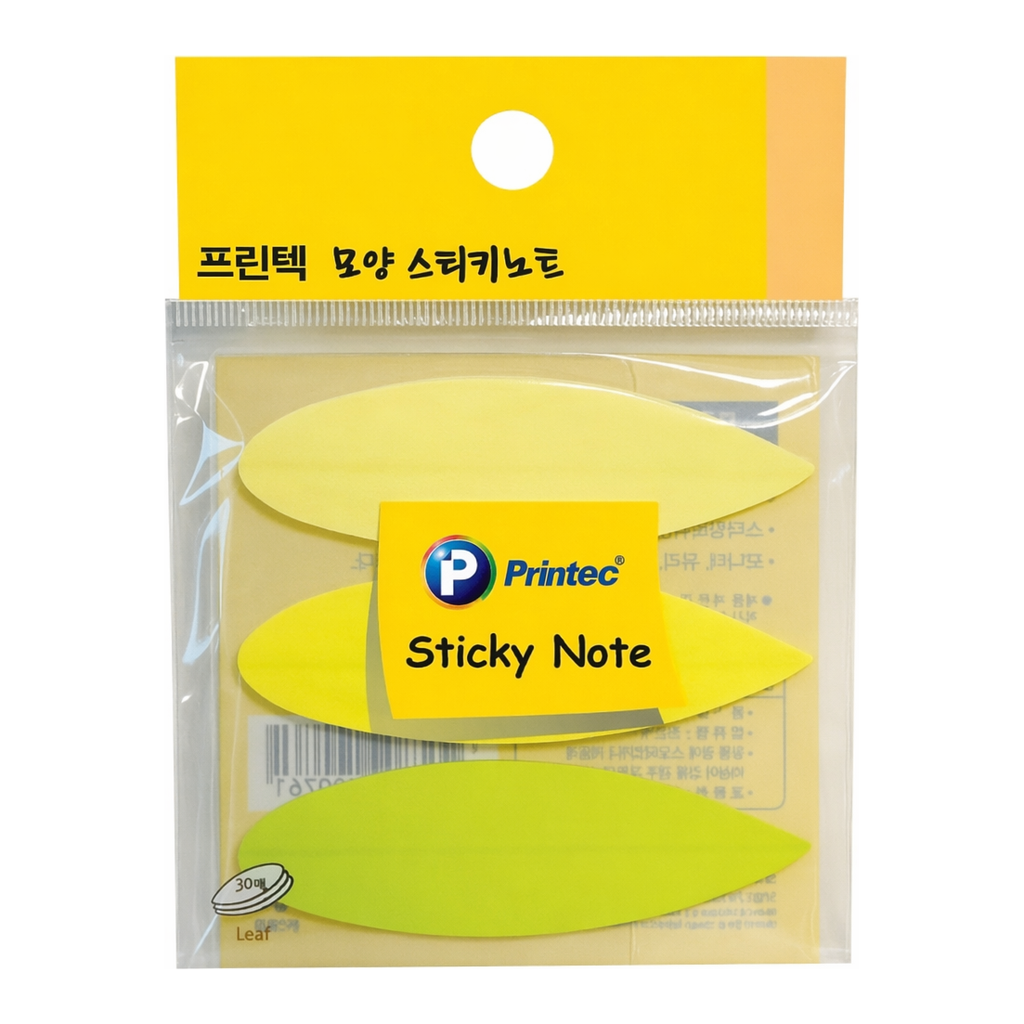 OFFICENEX 프린텍 DI020 스티키노트 모양스티키 잎 X 3EA 50매
