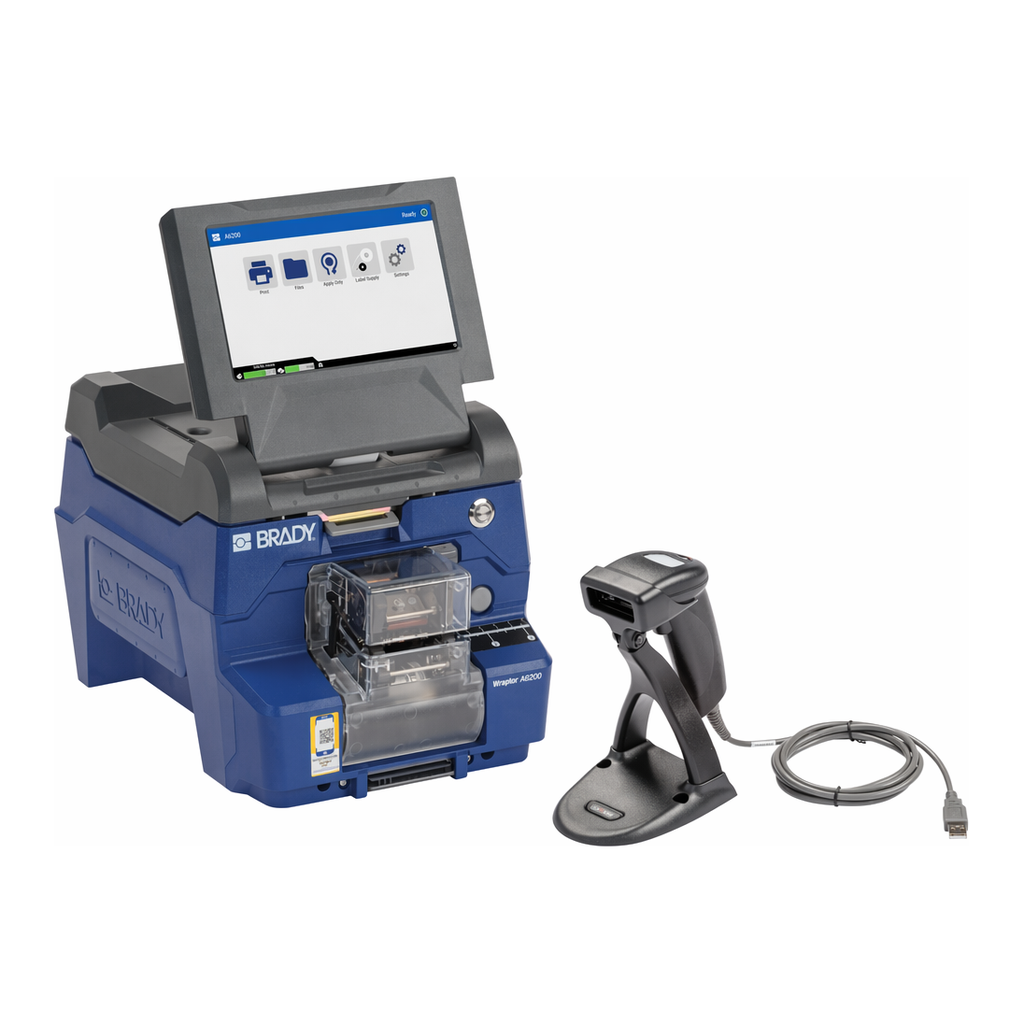 Brady Wraptor A6200 Wrap Printer Applicator with CR950 Barcode Scanner and Software Kit