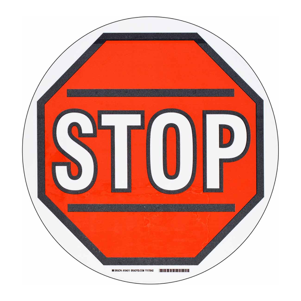 Brady STOP ToughStripe Floor Sign
