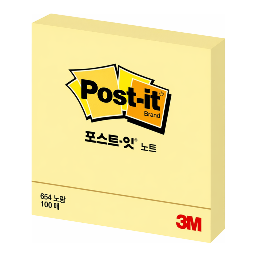 OFFICENEX 3M 포스트잇 654Y 노랑 76x76mm