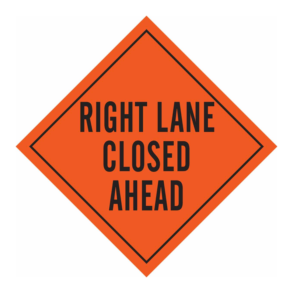 Brady Right Lane Closed Ahead Sign