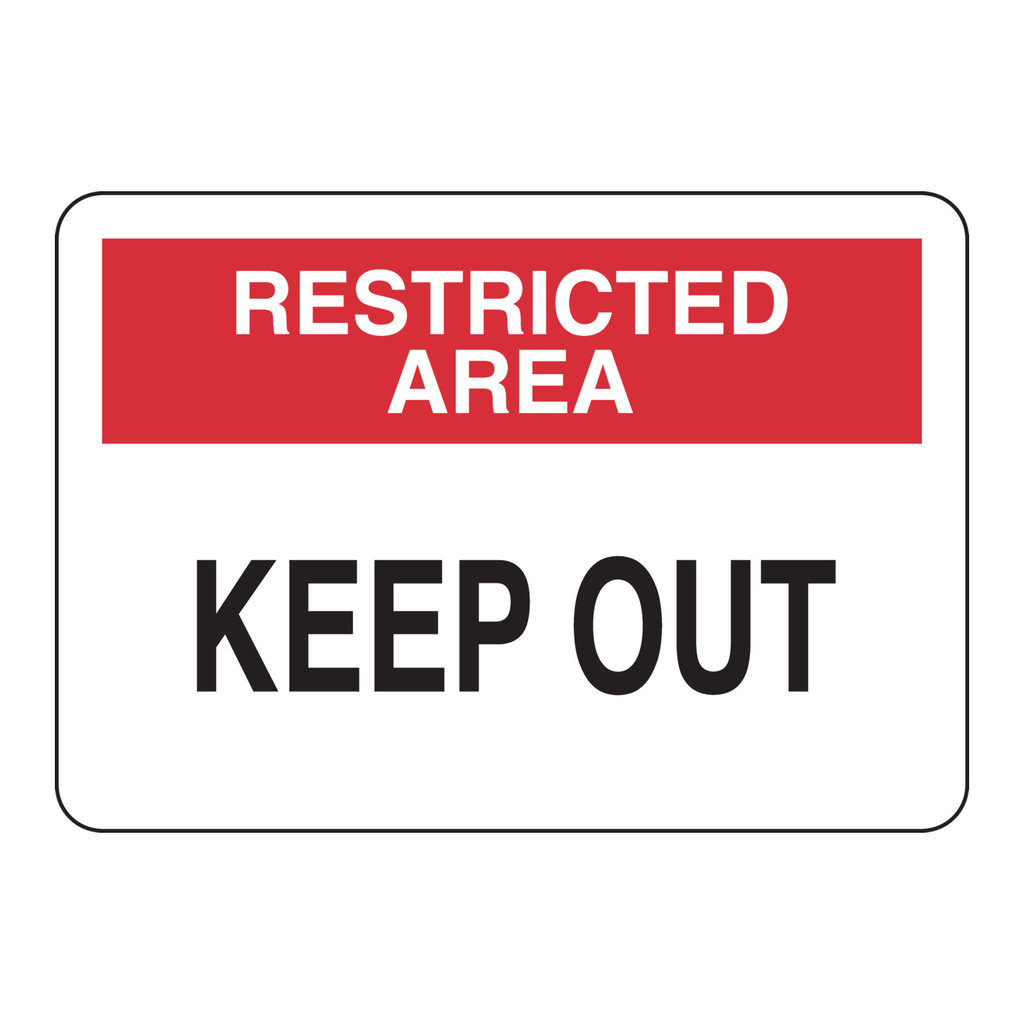 Brady RESTRICTED AREA Keep Out sign