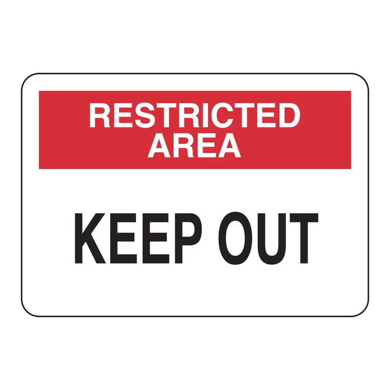 Brady RESTRICTED AREA Keep Out sign