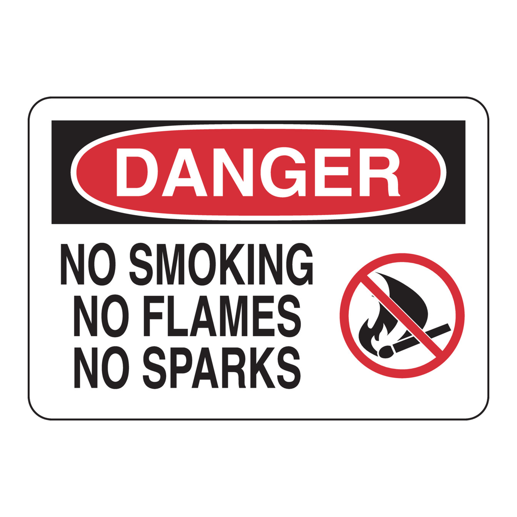 Brady DANGER No Smoking No Flames No Sparks Sign