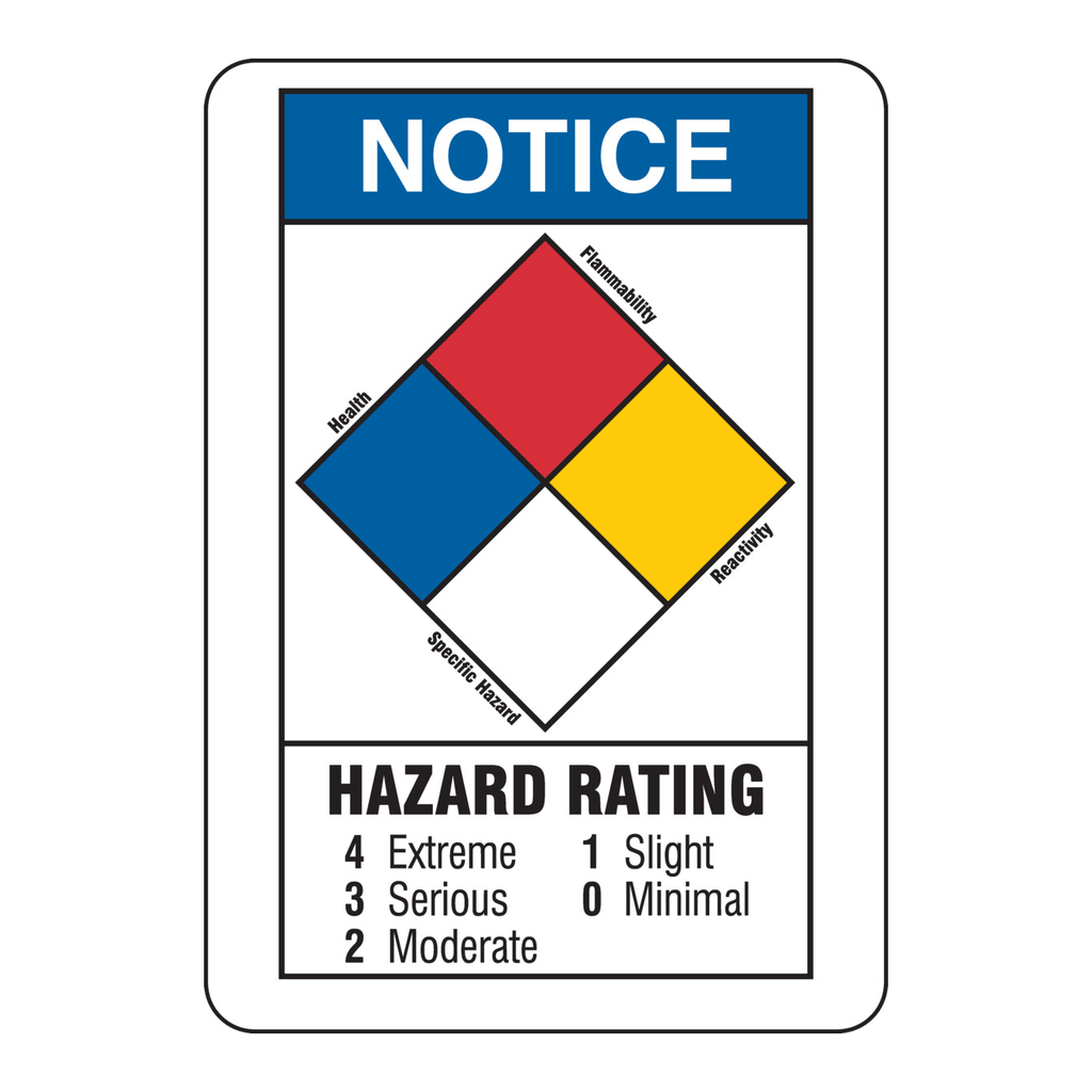 Brady NOTICE Hazard Rating NFPA Sign