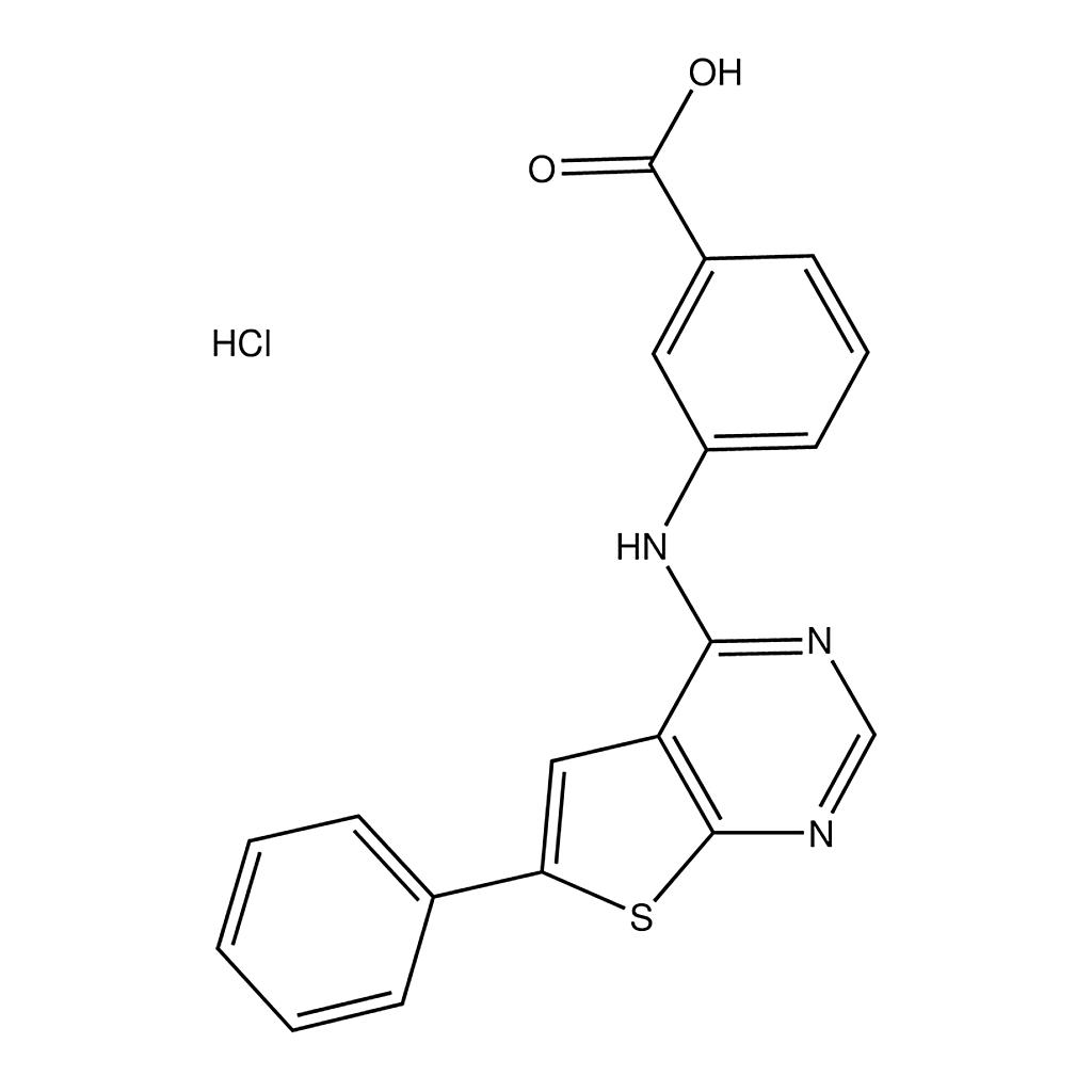 Merck 3-(6-Phenylthieno[2,3-d]pyrimidin-4-ylamino)benzoic acid hydrochloride