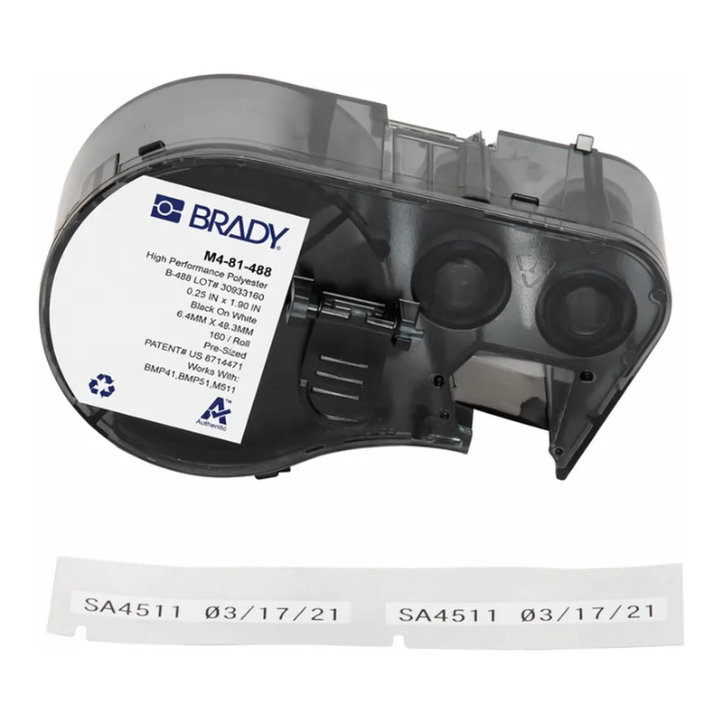 Brady Solvent and Chemical Resistant Polyester Laboratory Labels with Ribbon for M4 M5 Printers