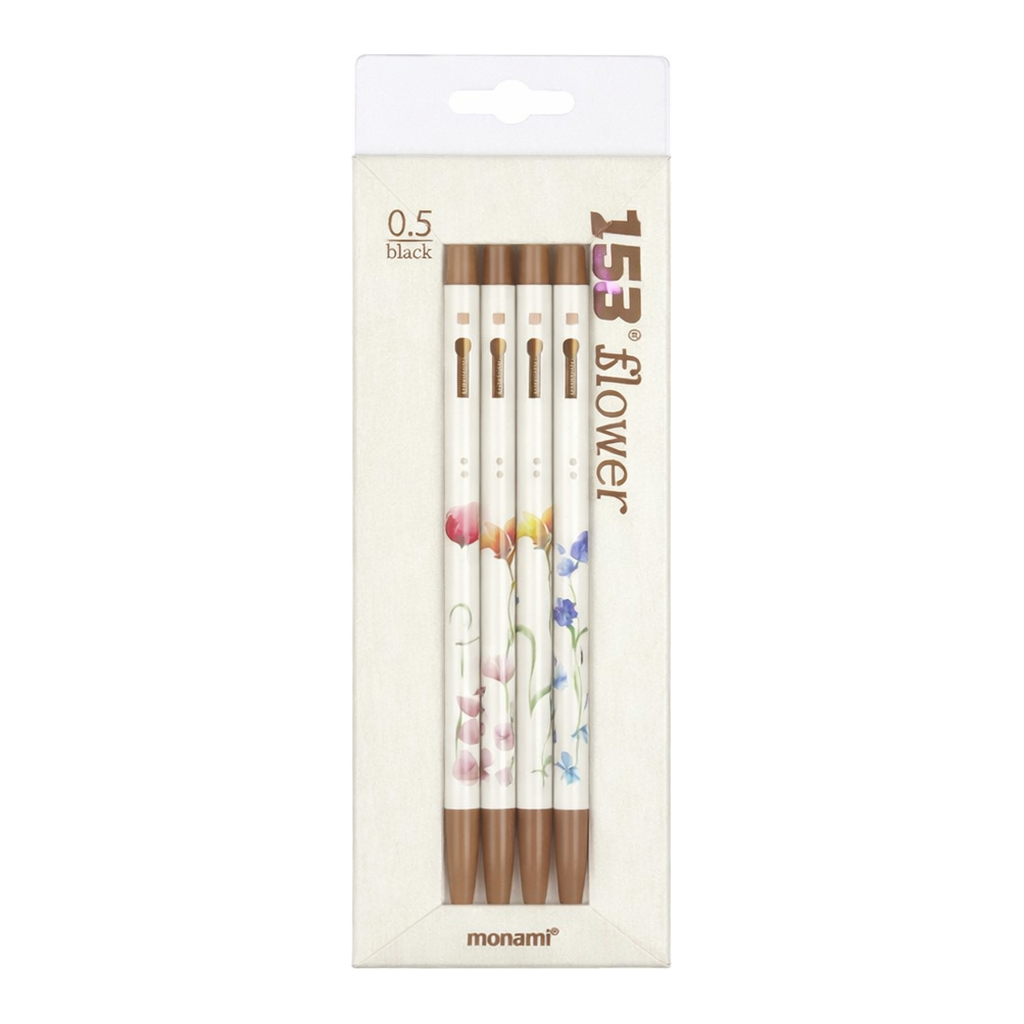 OFFICENEX 모나미 153 flower(플라워)(0.5mm/5본입/흑색잉크)