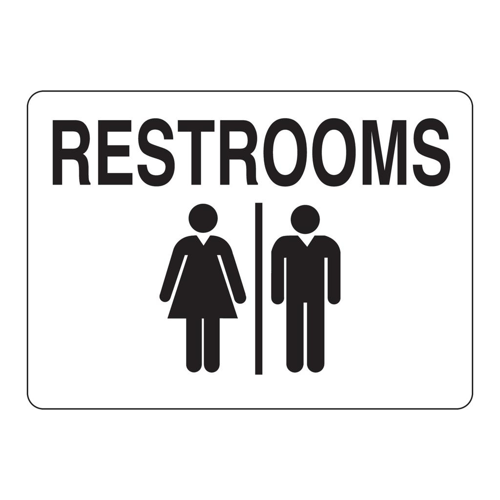 Brady Restrooms sign