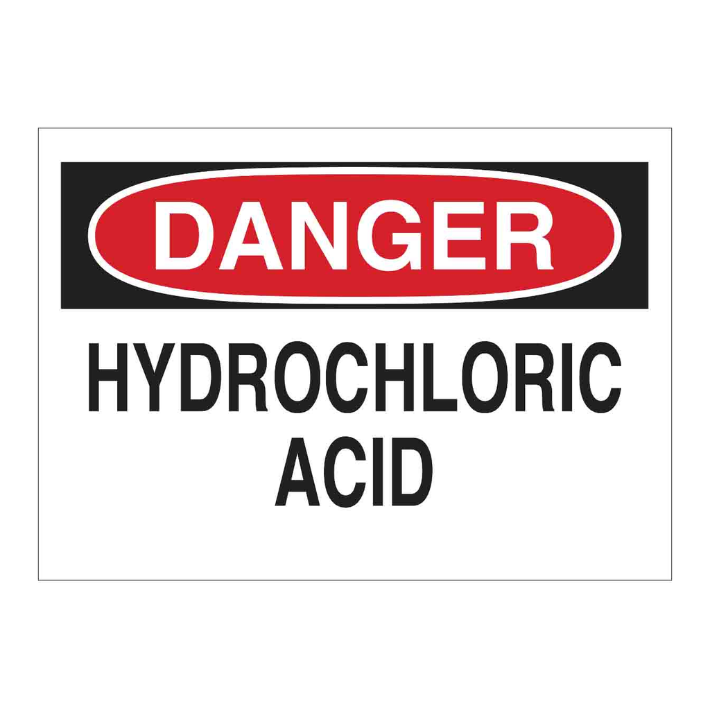 Brady DANGER Hydrochloric Acid Sign