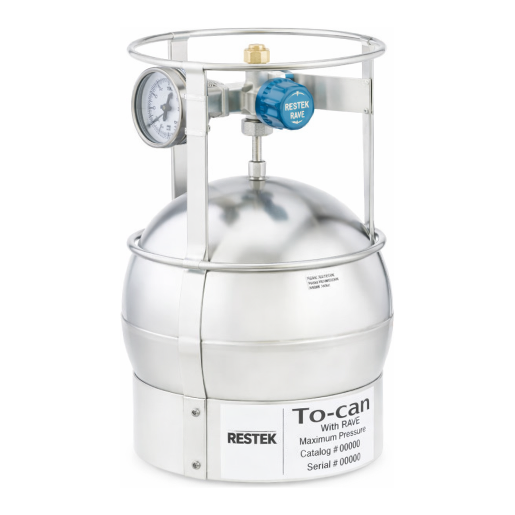 Restek TO-Can Canister 3L with 3-Port RAVE+ with Gauge