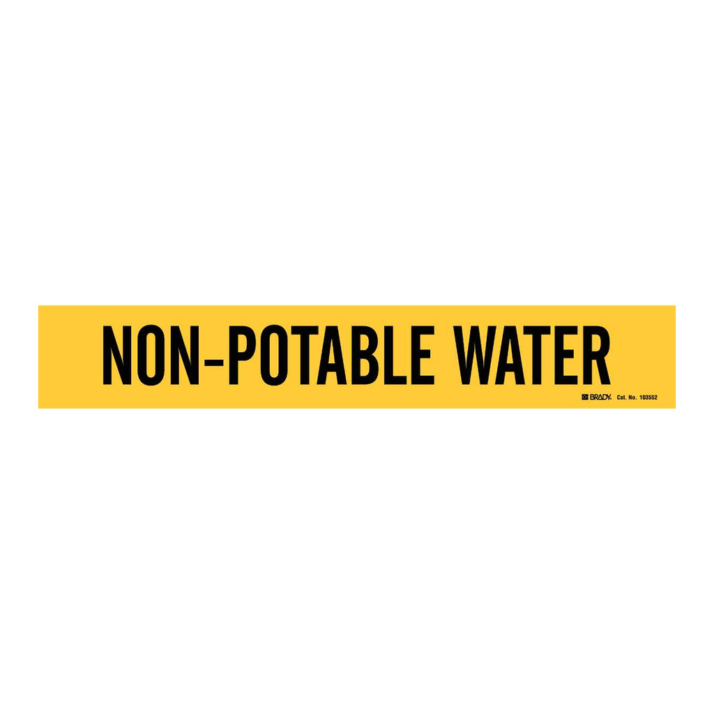 Brady Self-Adhesive Pipe Marker: NON-POTABLE WATER