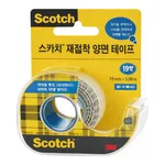 Daihan Science 3M Scotch “238” Removable Double-Sided Tape, with Dispenser, Transparent, w19m