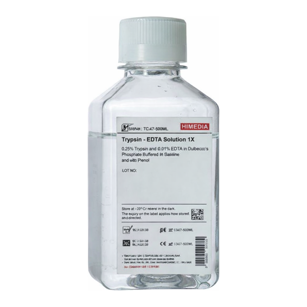 Himedia Trypsin-EDTA Solution 1X 0.25% Trypsin and 0.2% EDTA in Dulbecco`s Phosphate Buffered Saline w/o Phenol red