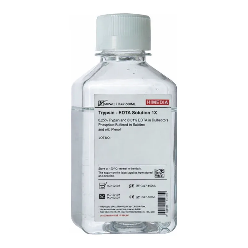 Himedia Trypsin-EDTA Solution 1X 0.25% Trypsin and 0.2% EDTA in Dulbecco`s Phosphate Buffered Saline w/o Phenol red