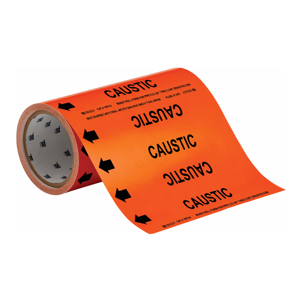 Brady CAUSTIC Roll Form Pipe Marker
