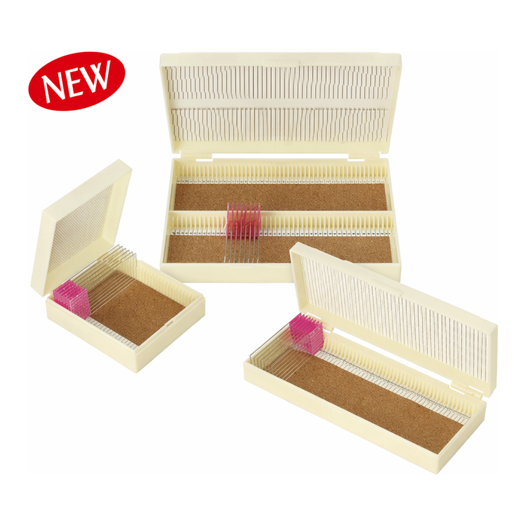 Daihan Science mediclin 25·50·100-Slide Storage Box, ABS, Resin with Hinged Lid, for 76×26 Sli