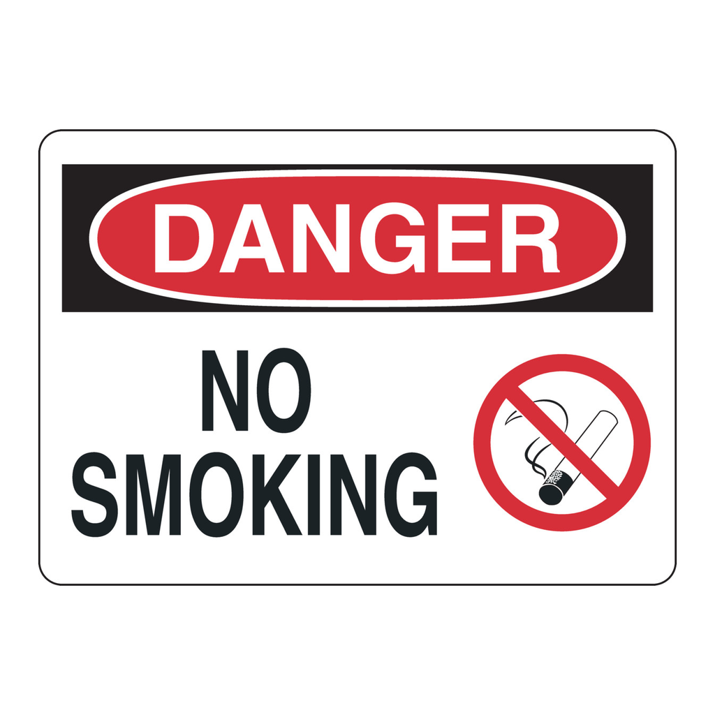Brady DANGER No Smoking Sign