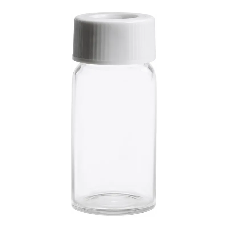 Waters Clear Glass Screw Neck Vial, with Cap and Preslit PTFE/Silicone Septum, 20 mL Volume, 100/pk