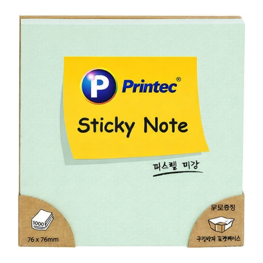 OFFICENEX 프린텍 7676B 스티키노트 파스텔파랑 76*76 100매