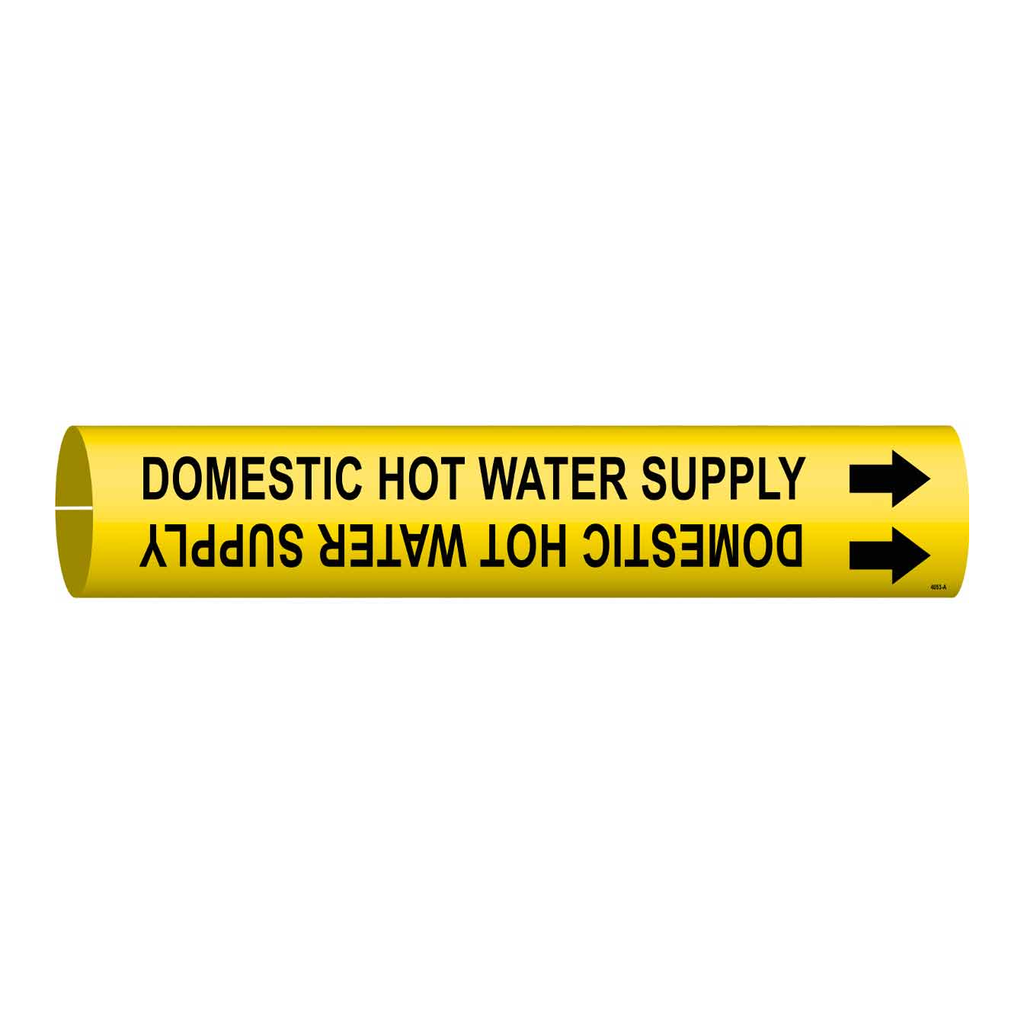 Brady DOMESTIC HOT WATER SUPPLY Snap-On/Strap-On Pipe Marker