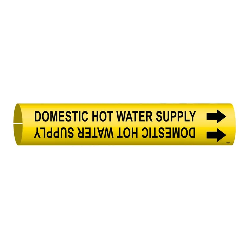 Brady DOMESTIC HOT WATER SUPPLY Snap-On/Strap-On Pipe Marker