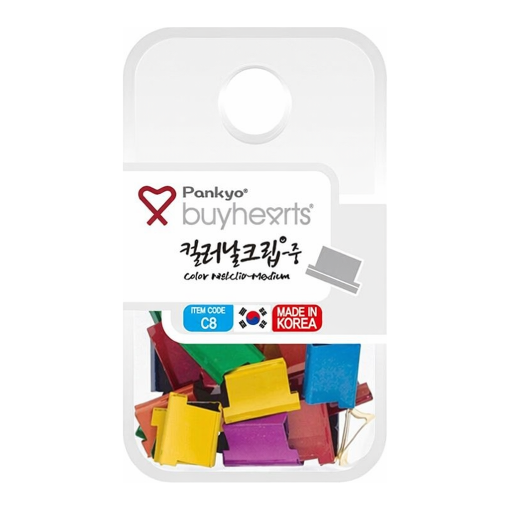 OFFICENEX 바이하츠 점보컬러날크립(심) 중(중 ,컬러혼합, 40매용)
