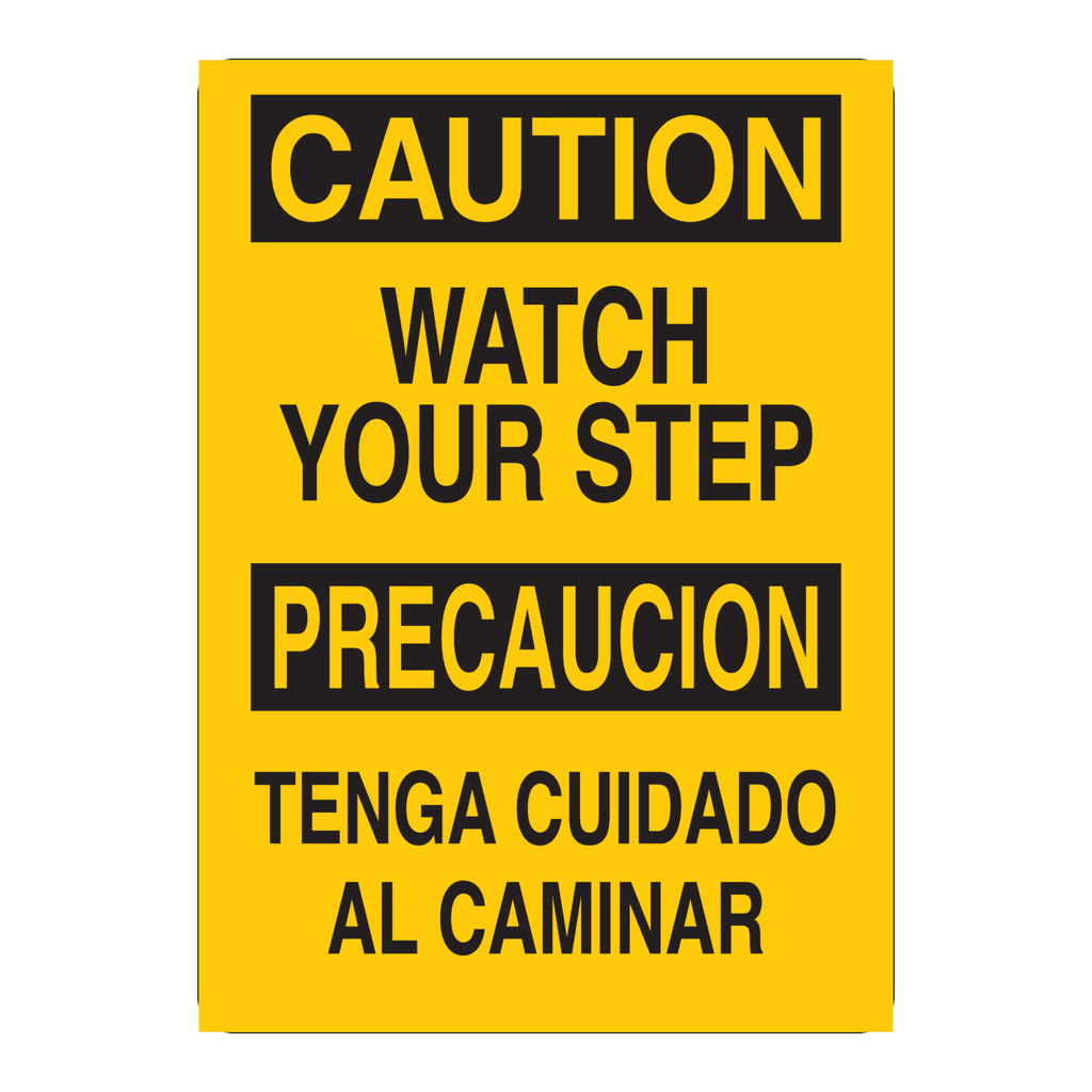 Brady Bilingual CAUTION Watch Your Step Sign