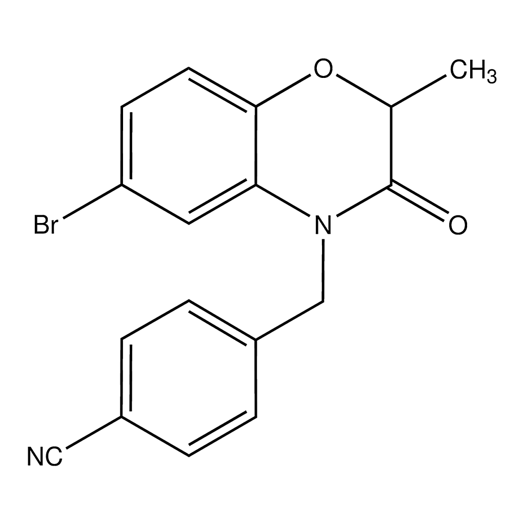 Merck 4-((6-Bromo-2,3-dihydro-2-methyl-3-oxobenzo[b][1,4]oxazin-4-yl)methyl)benzonitrile