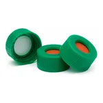 Agilent Green screw cap,PTFE/red sil septa,500pk