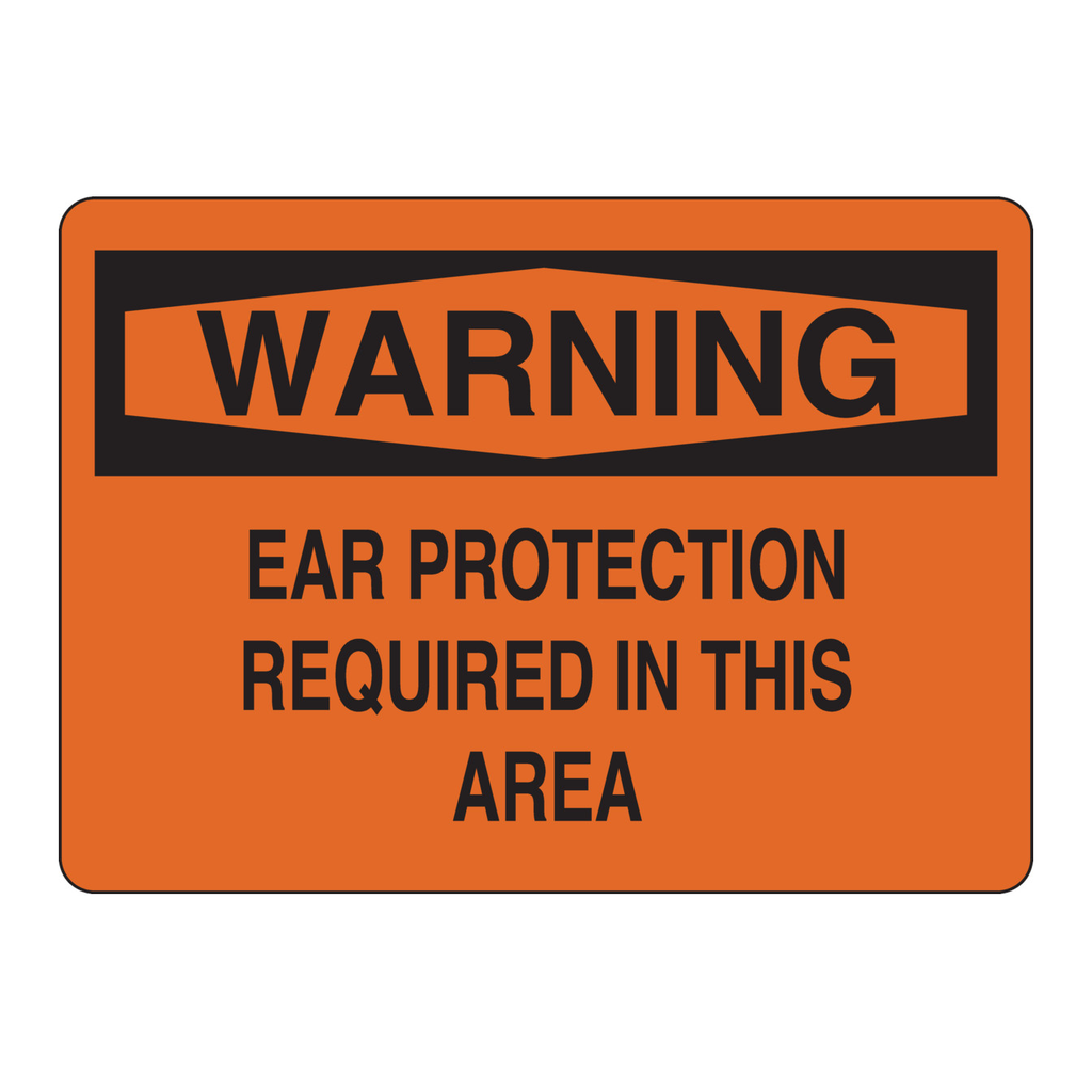 Brady WARNING Ear Protection Required In This Area sign