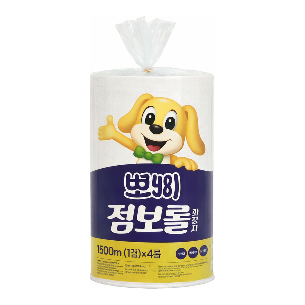 OFFICENEX [P]뽀삐 점보롤 1겹(500M*4롤)친환경 인증 상품