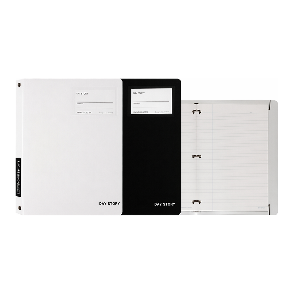 OFFICENEX 데이스토리 포켓3공바인더노트 블랙(220x275x25mm)