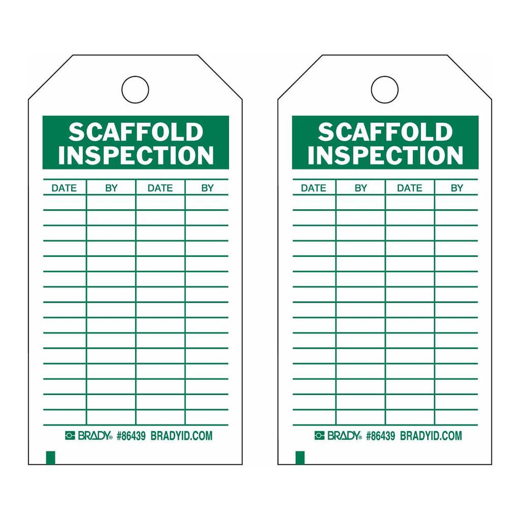 Brady Scaffold Inspection Tags