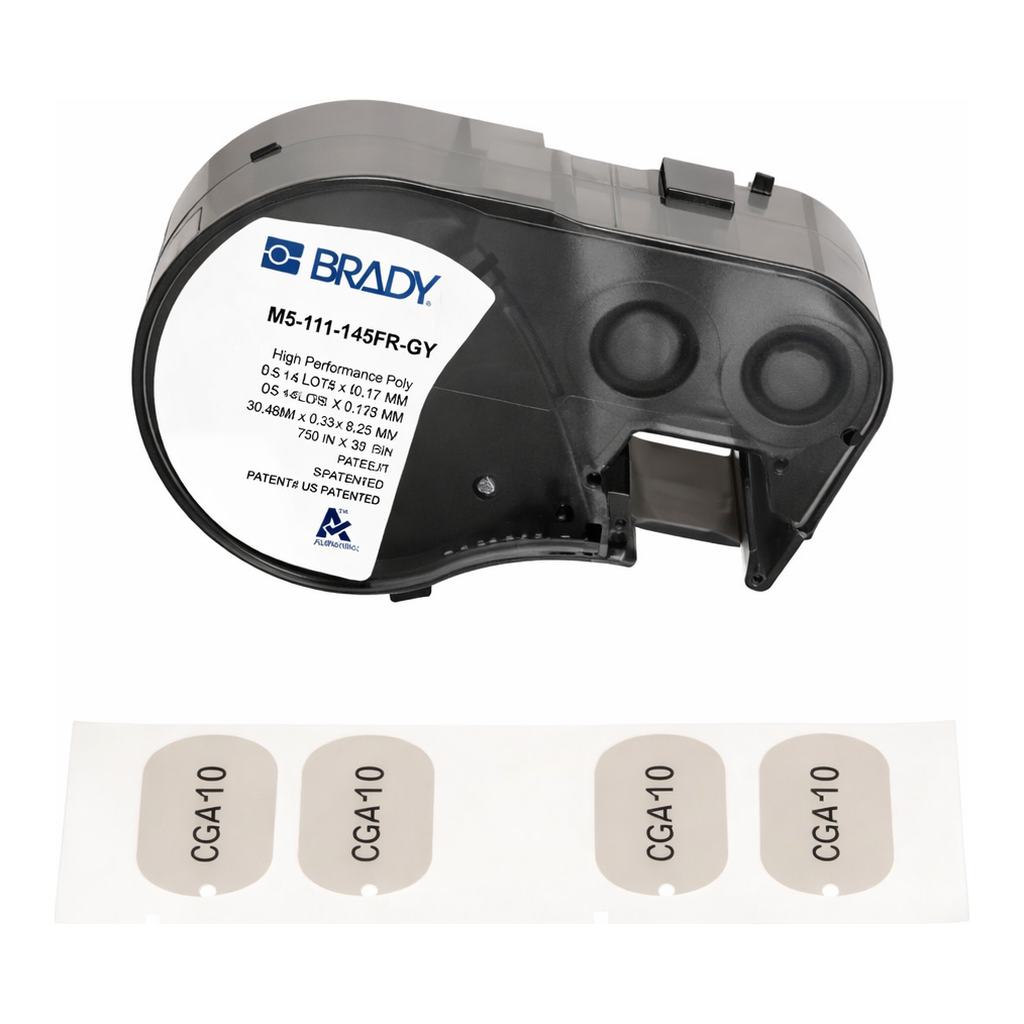 Brady Oval Tags with Ribbon for M5 Printers - 0.75" x 1.206"