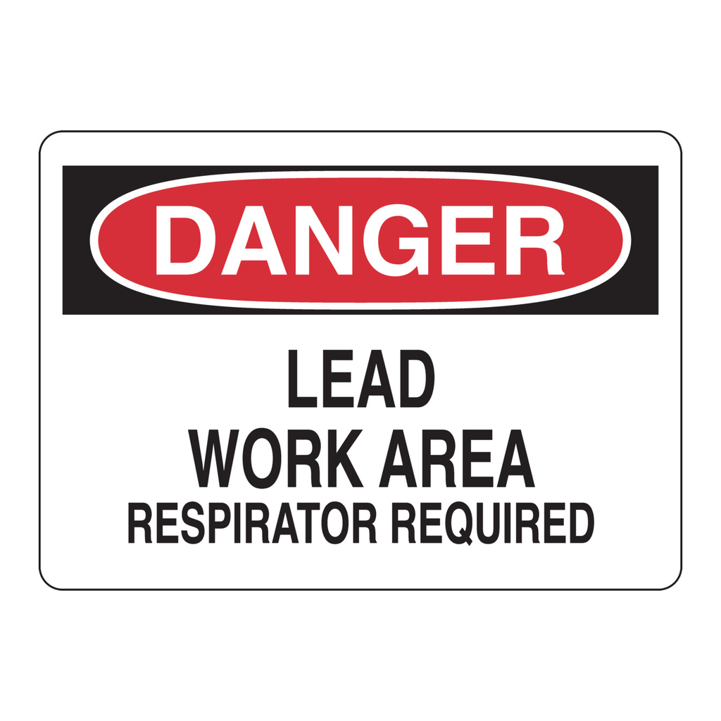 Brady DANGER Lead Work Area Respirator Required Sign